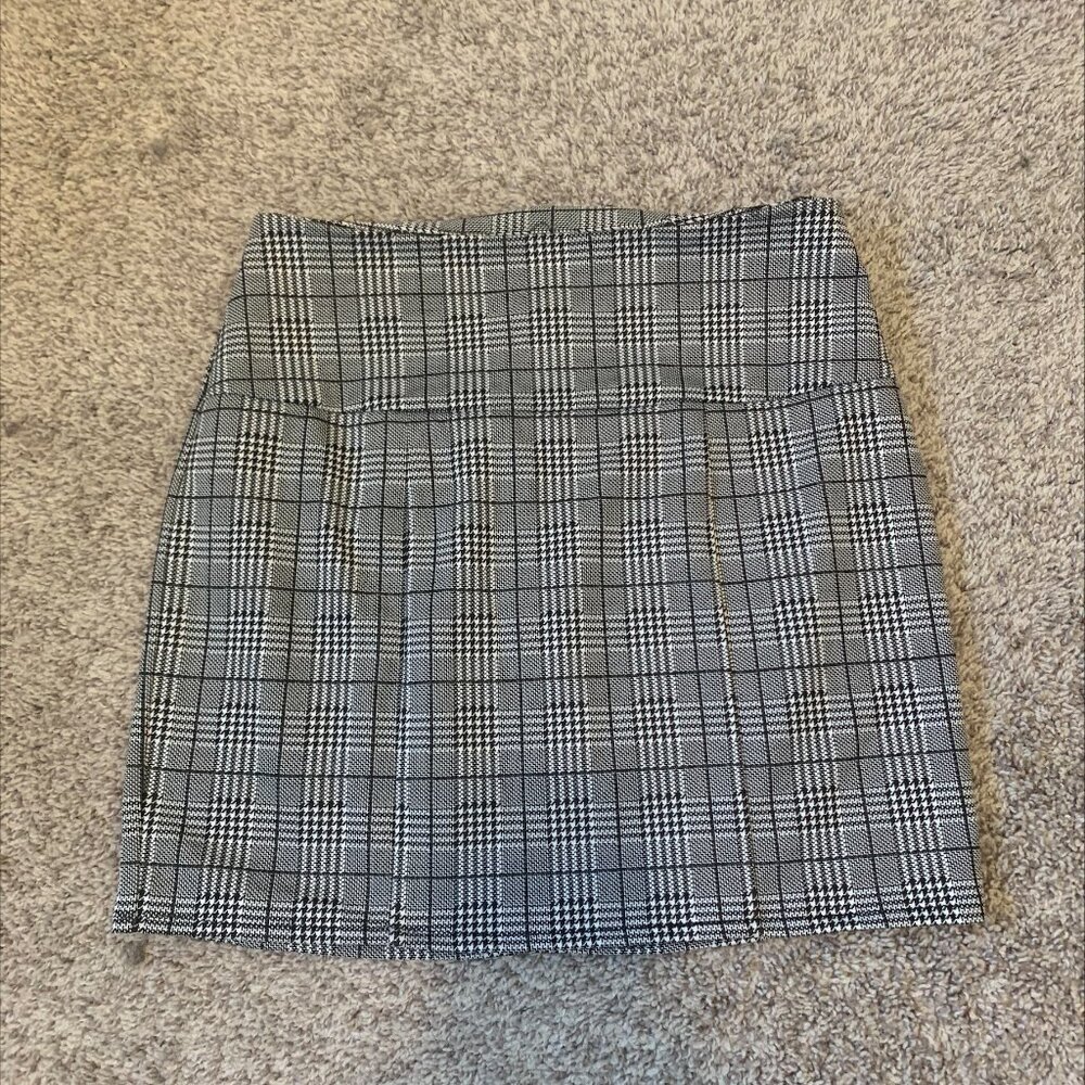 Plaid bodycon mini skirt